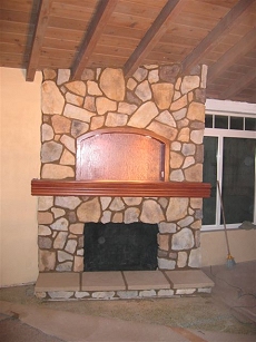 Eldorado Stone veneer fireplace - Click here for larger view