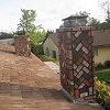 Custom Masonry Brick Chimney - diagonal brick pattern