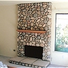 Stone Face Fireplace - Eldorado River Rock