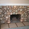 Stone Face Fireplace - Eldorado River Rock