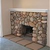 Stone Face Fireplace - Eldorado River Rock