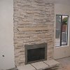 Stone Face Fireplace - Eldorado Stackstone with Cultured Stone Hearthstones