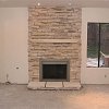 Stone Face Fireplace - Eldorado Stackstone with Cultured Stone Hearthstones