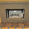 Custom Fireplace with spanish tile hearth under construction before plaster finish