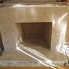 Travertine Tile Face Fireplace and hearth