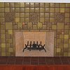 Batchelder Tile Fireplace with contrasting tiled hearth